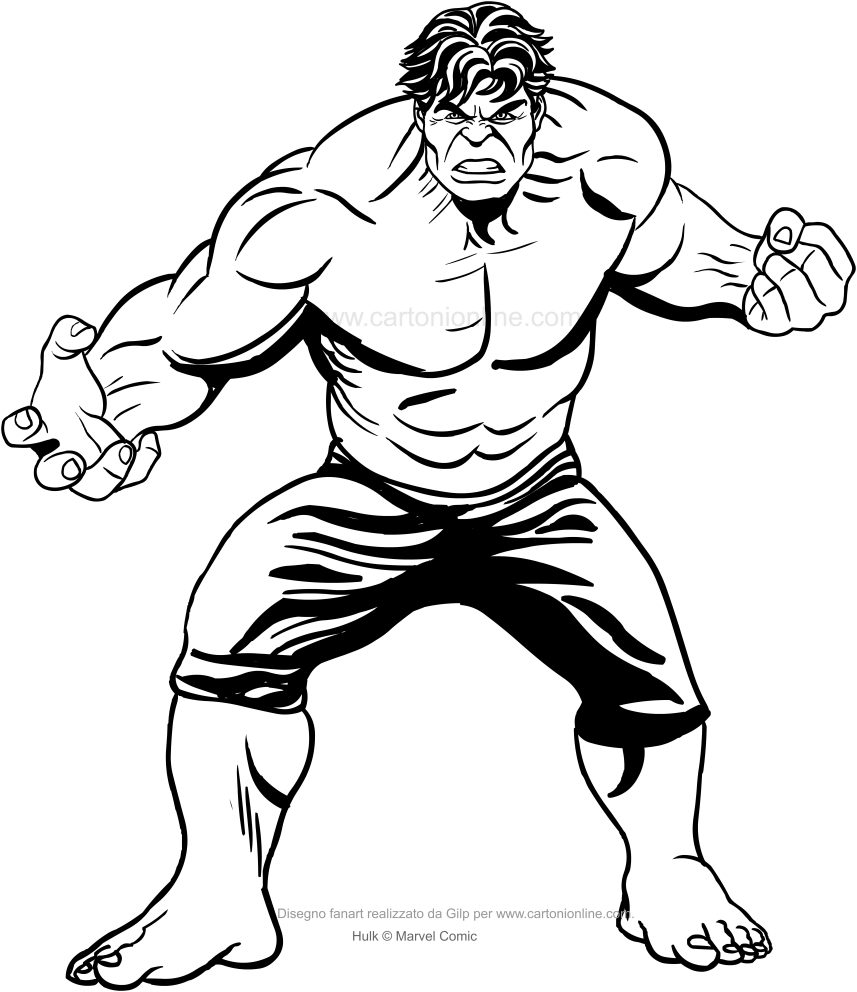 Dibujo de Hulk (de la pelcula) para imprimir y colorear