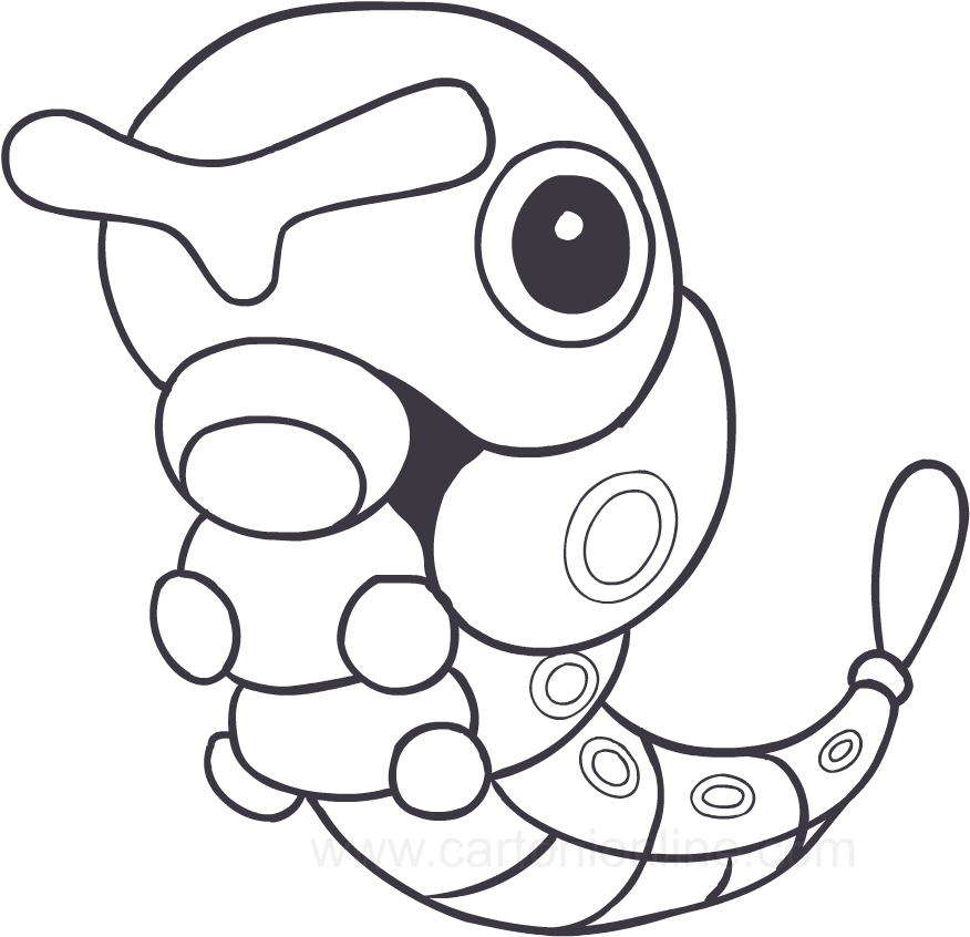 Dibujo de Caterpie de los Pokemon para imprimir y colorear