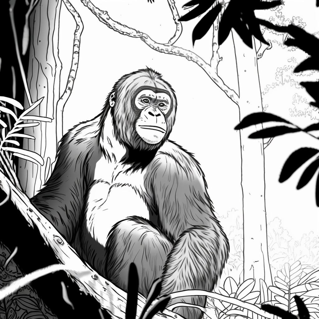 Orangut N En Estilo Comics Para Colorear P Gina