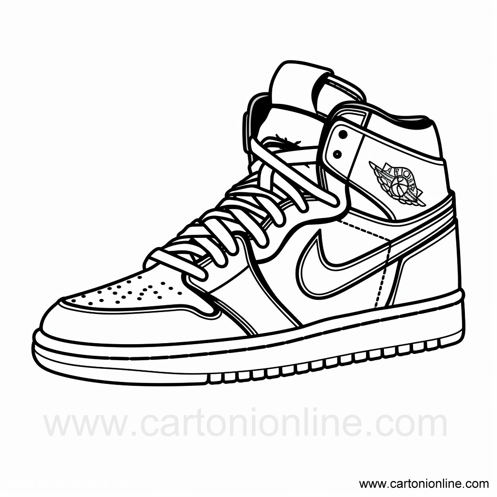 Desenho 09 De Sapatos Jordan Nike Para Colorir