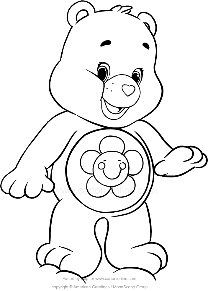 Drawing Harmony Bear (Care Bears) coloring pages printable for kids
