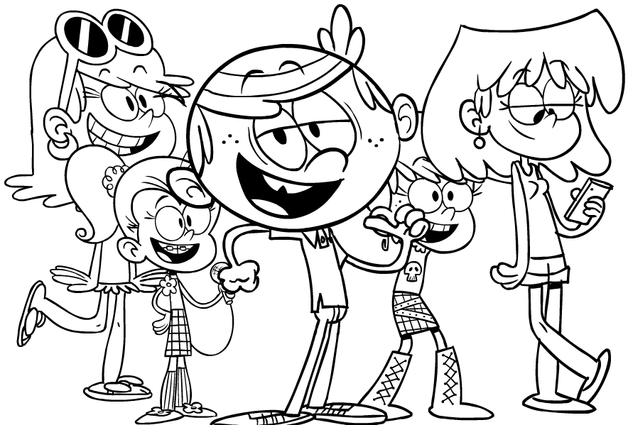 Drawing of The Loud House to print and coloring