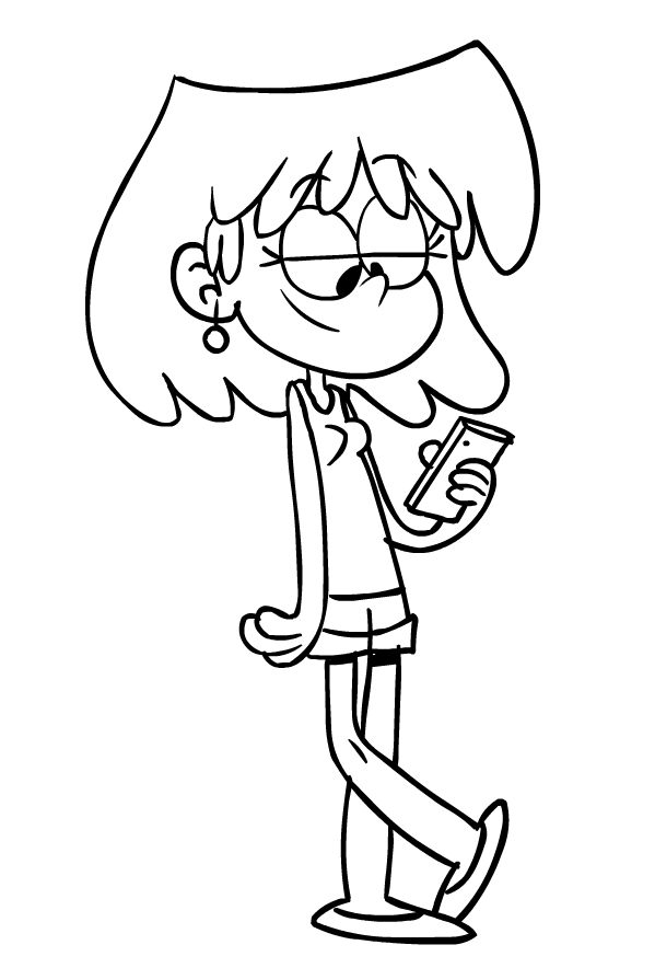 Drawing of Lori Loud di The Loud House to print and coloring