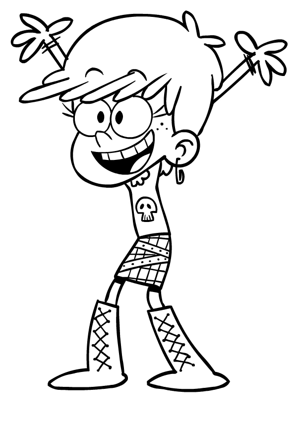 Drawing of Luna Loud di The Loud House to print and coloring