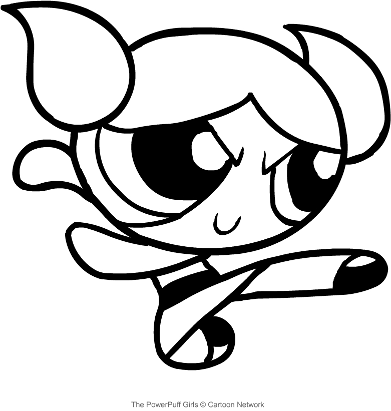 Drawing Bubbles in combat (The Powerpuff Girls) coloring pages printable for kids