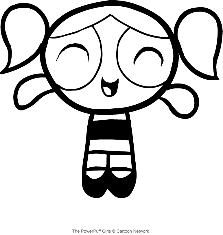 Drawing Bubbles smiling (The Powerpuff Girls) coloring pages printable for kids