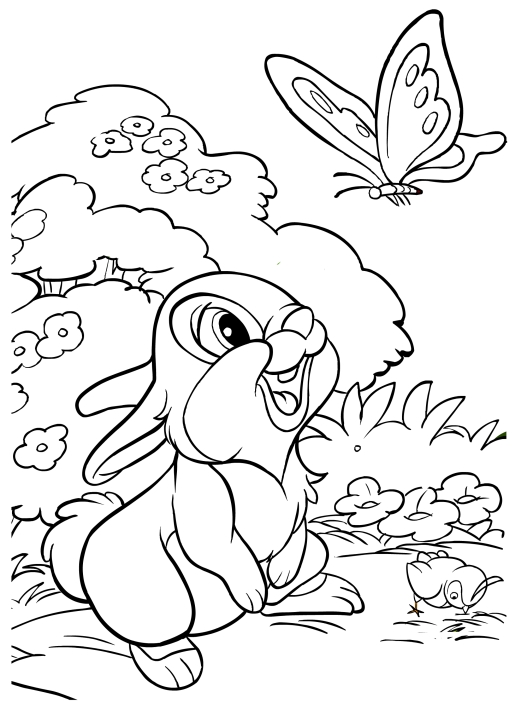 Thumper the rabbit, friend of Bambi's friend of Bambi's the rabbit  coloring pages