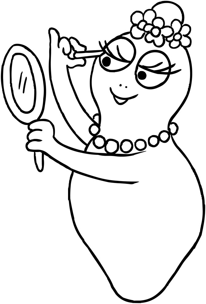  Barbabelle the vanity of the Barbapap coloring page to print