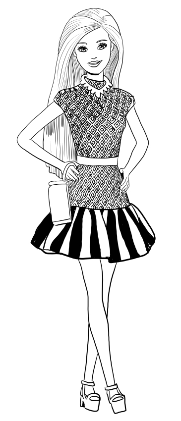  Barbie fashionista coloring page to print 