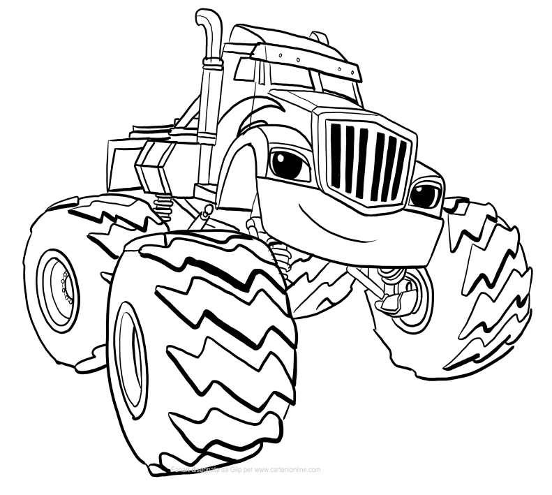  Crusher of Blaze and the monster machines coloring page to print
