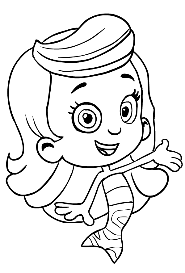 Drawing of Molly from the Bubble Guppies to print and coloring