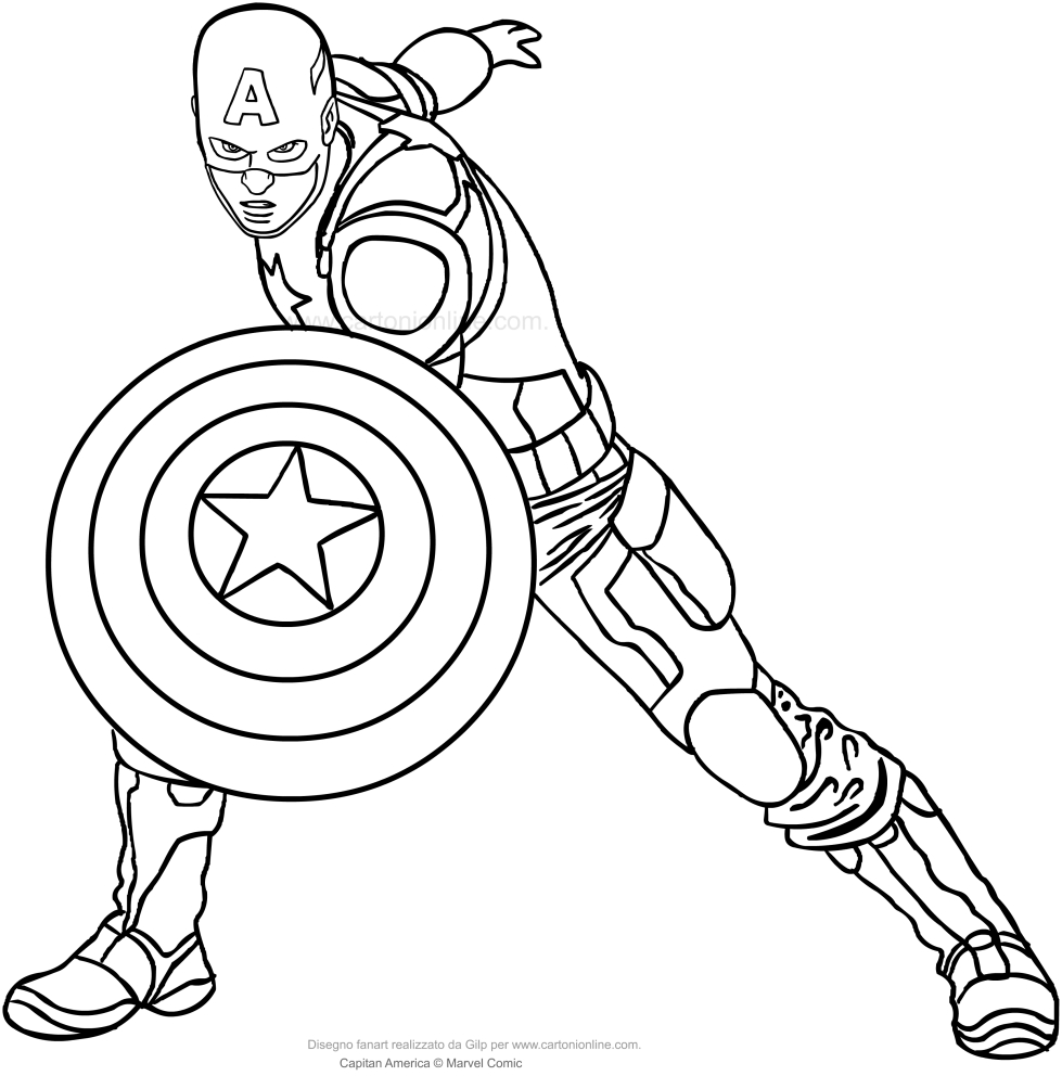 Captain America coloring page to print