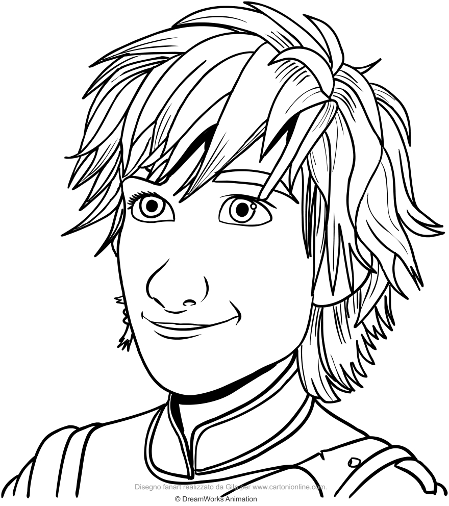 Drawing Hiccup Horrendous Haddock III (the face) coloring pages printable for kids