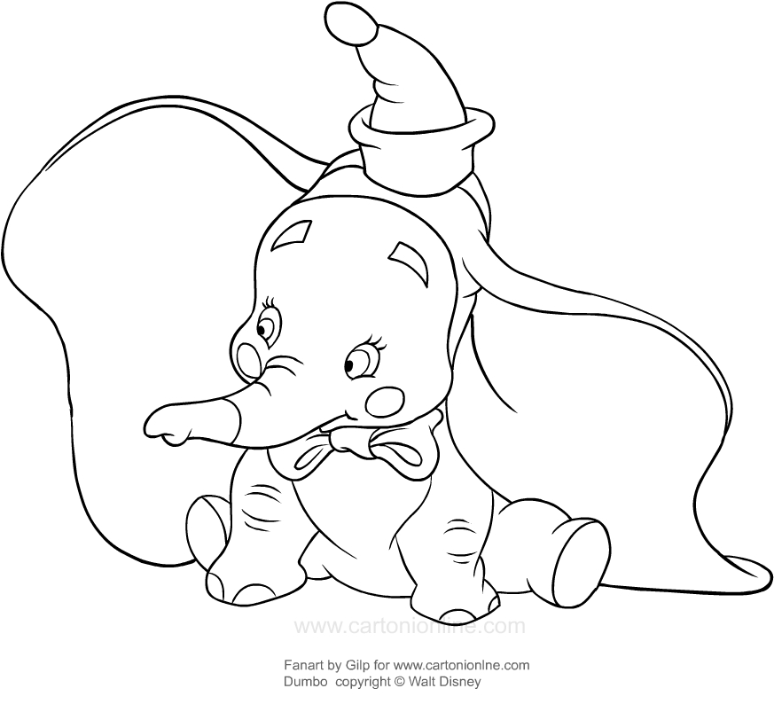Drawing Dumbo clown coloring pages printable for kids