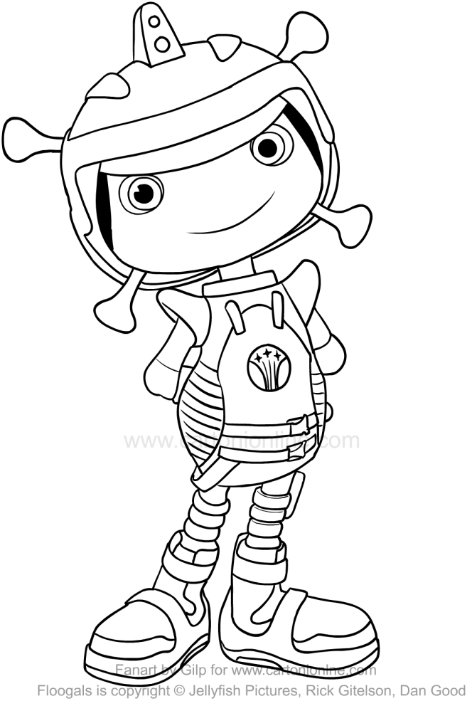 Drawing Fleeker (Floogals) coloring pages printable for kids
