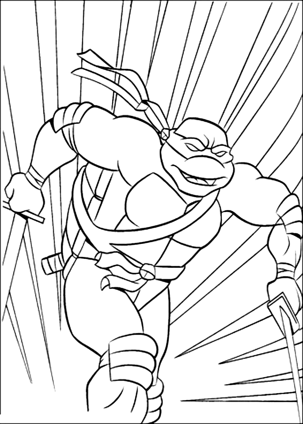Drawing of Leonardo of Ninja Turtles to print and coloring