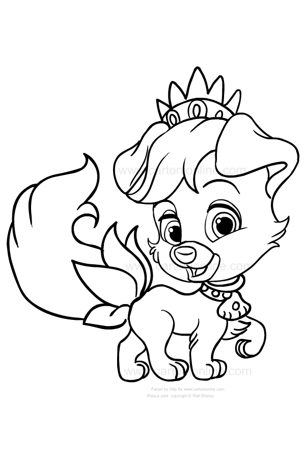 Drawing of Matey the dog of Ariel Palace Pets to print and coloring