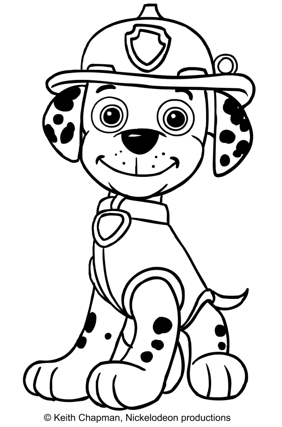 Marshall sitting in front coloring page