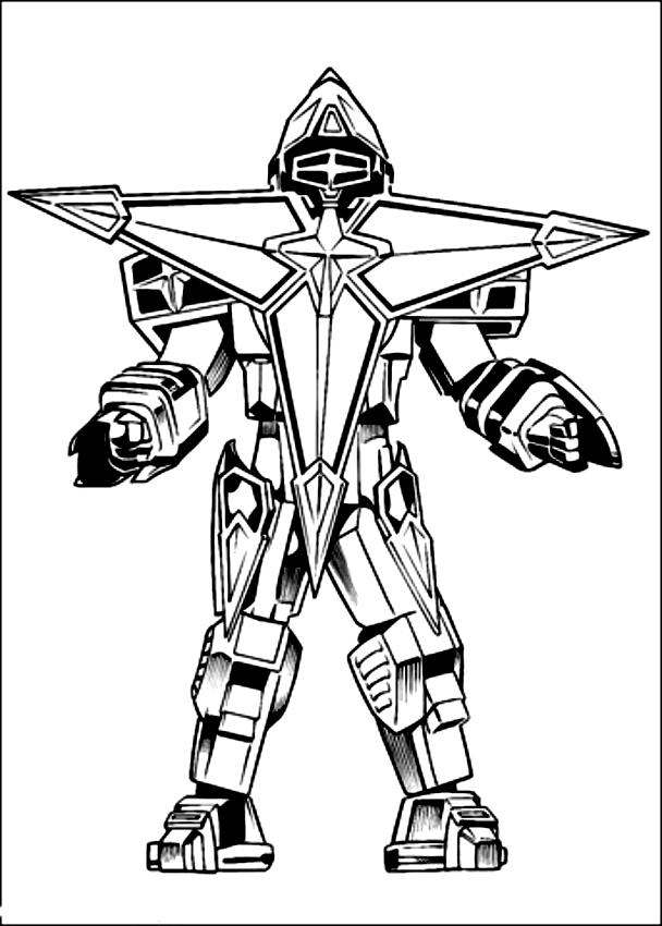 Drawing of Megazord dei Power Rangers to print and coloring