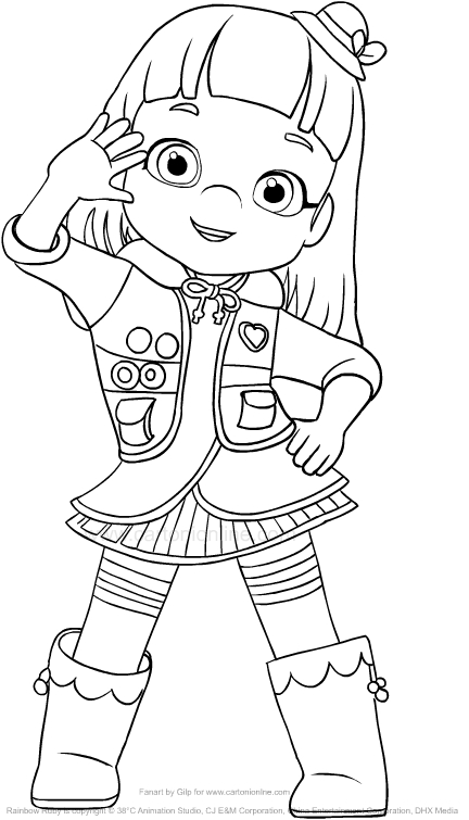 Drawing Rainbow Ruby greets coloring pages printable for kids