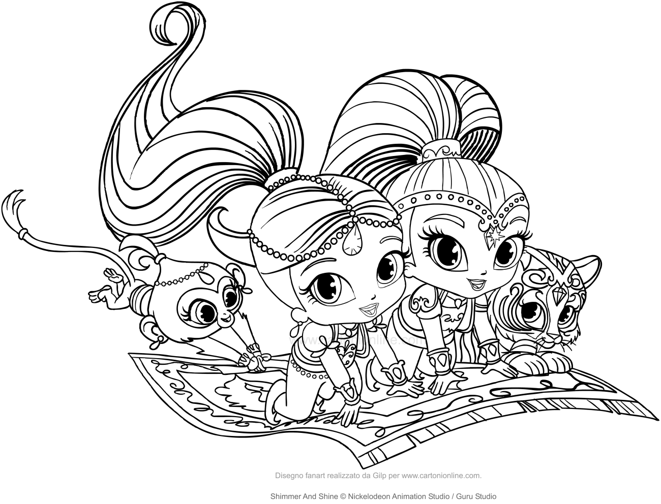 Shimmer and Shine coloring page to print