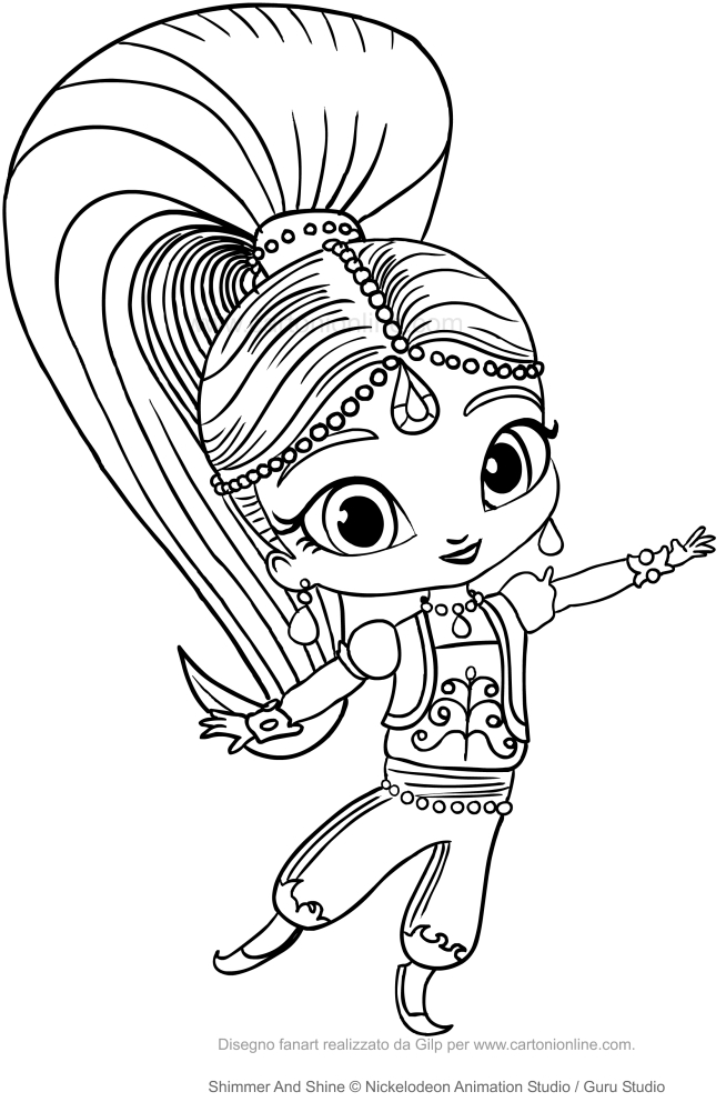 Shimmer coloring page to print