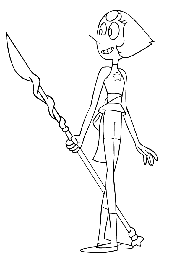 Drawing of Pearl di Steven Universe to print and coloring