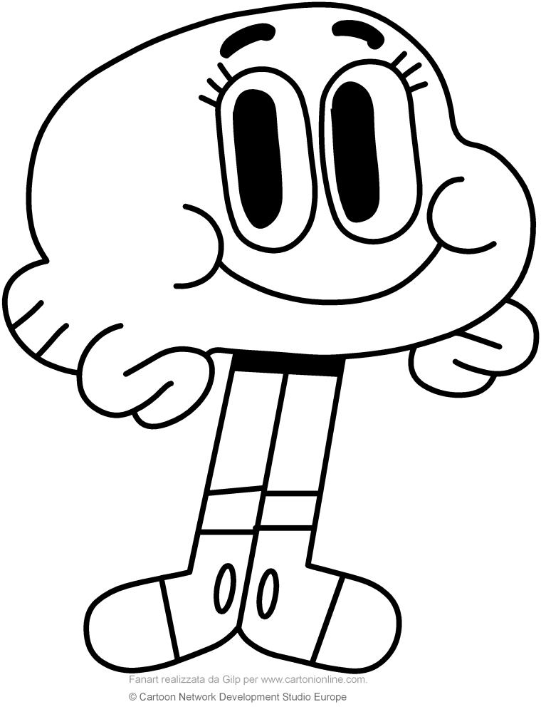  Darwin Watterson (The amazing world of Gumball) coloring page to print