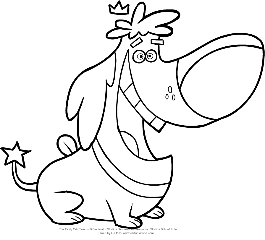 Sparky from The Fairly Oddparents coloring page to print and coloring