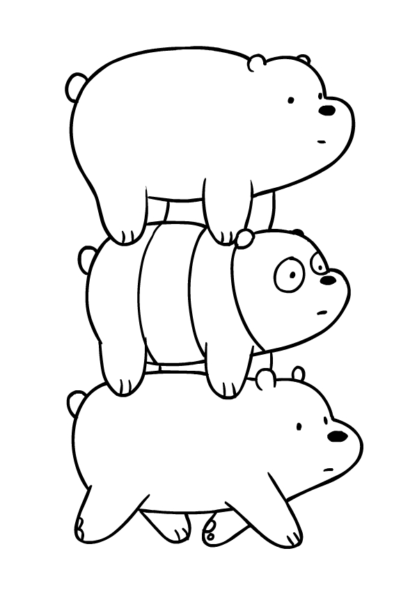 Drawing dei We Bare Bears to print and coloring